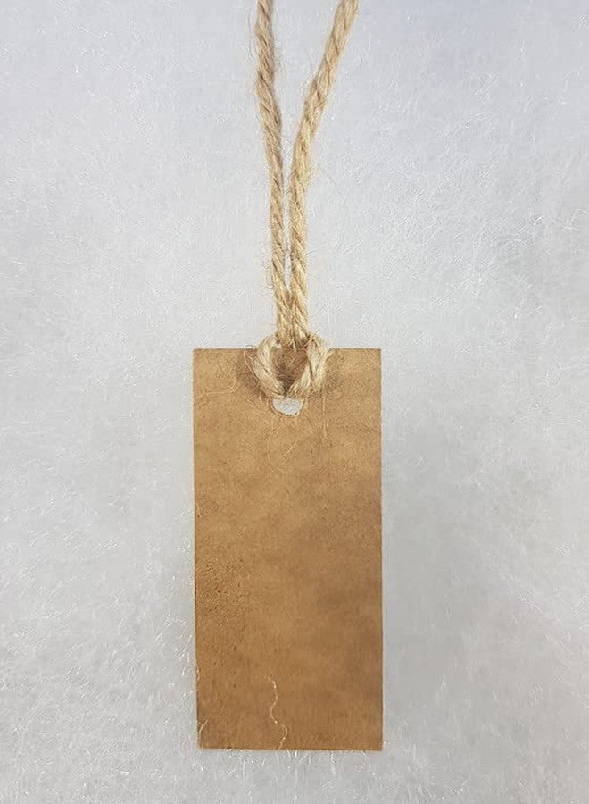 TOWNBUS Small Craft Paper Tags for Gifts, Product Packaging pre-Tied with Jute Rope D4 (100 nos) - Image 5